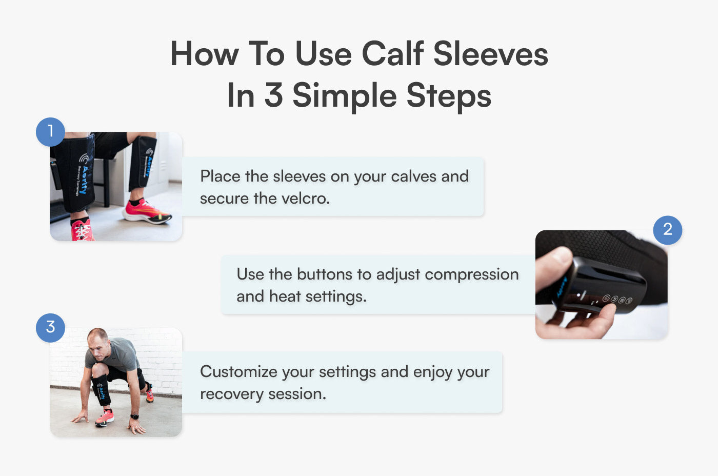 Aerify Air Compression Calf Sleeves kit accessories.
