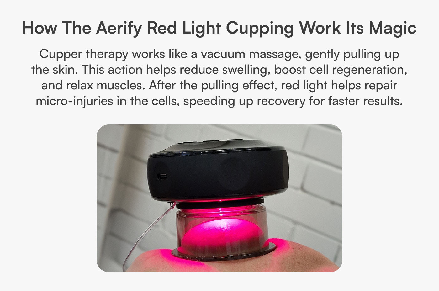 Aerify Dynamic Cupping Red Light Therapy Device with accessories.