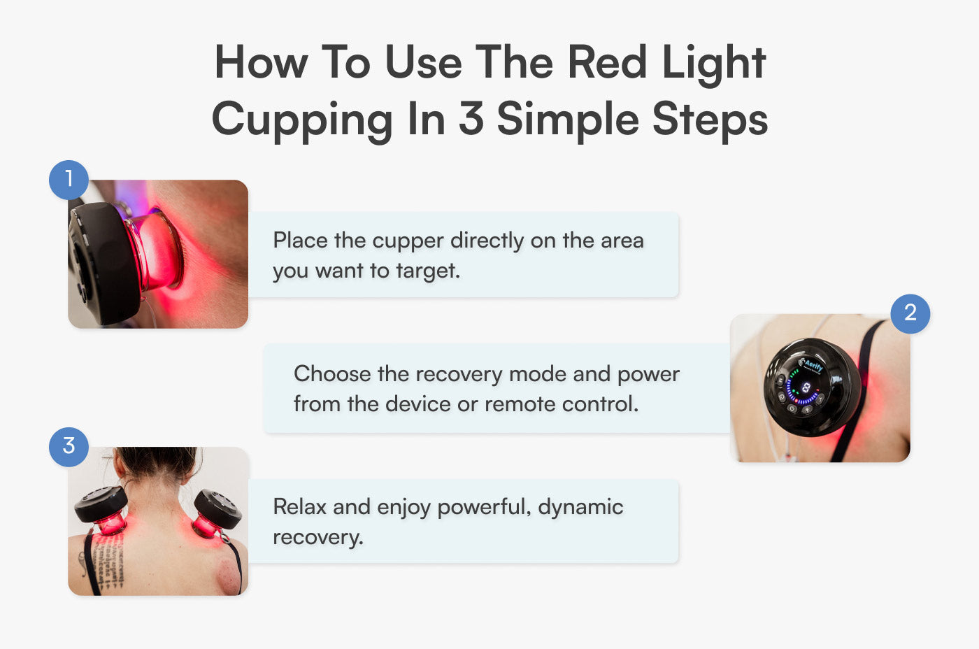 Aerify Dynamic Cupping Red Light Therapy Device with remote control.