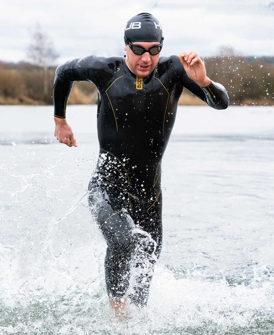 HUUB Alchemy 3:5 men's wetsuit shoulder and sleeve panel detail