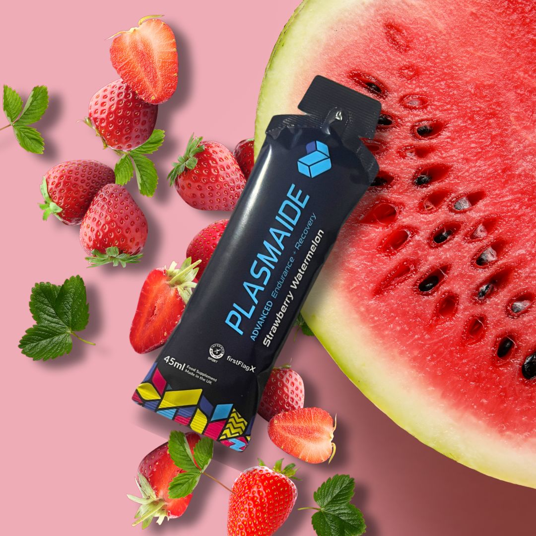 Plasmaide Strawberry Watermelon single-serve 45ml liquid sachet front view