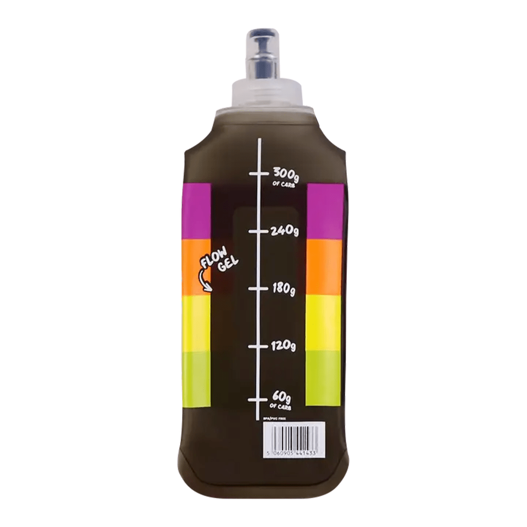 Precision Flow Bottle 300 and Flow Flask product set with caps and graduated bottle markings