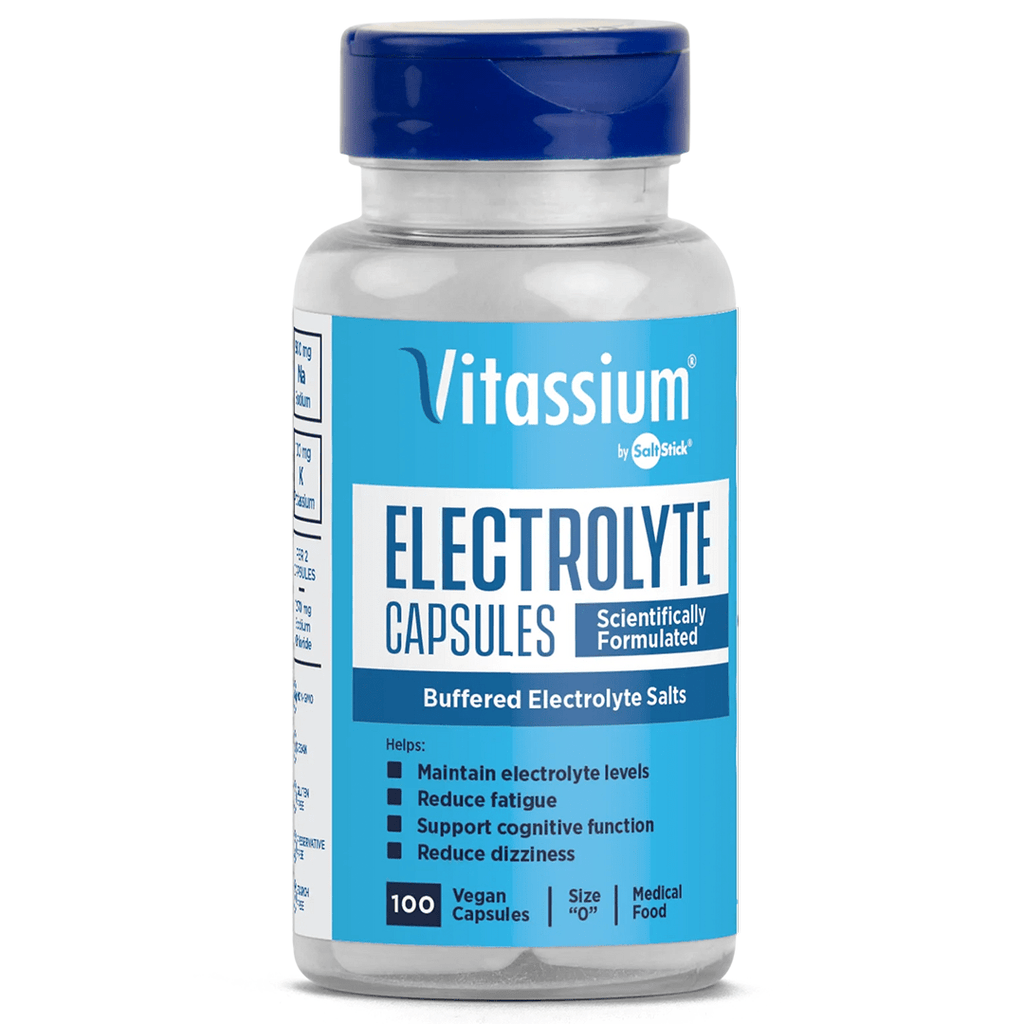 SaltStick Vitassium electrolyte supplement packet featuring SaltStick branding and colorful packaging for hydration support.
