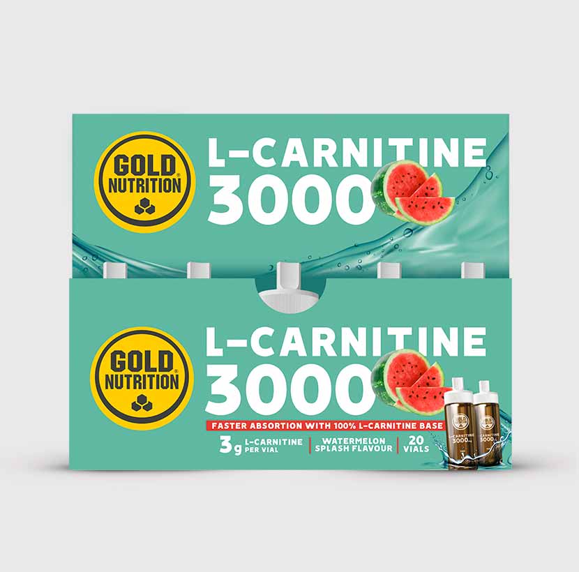 GoldNutrition L-Carnitine 3000 liquid vial bottle with brand label.