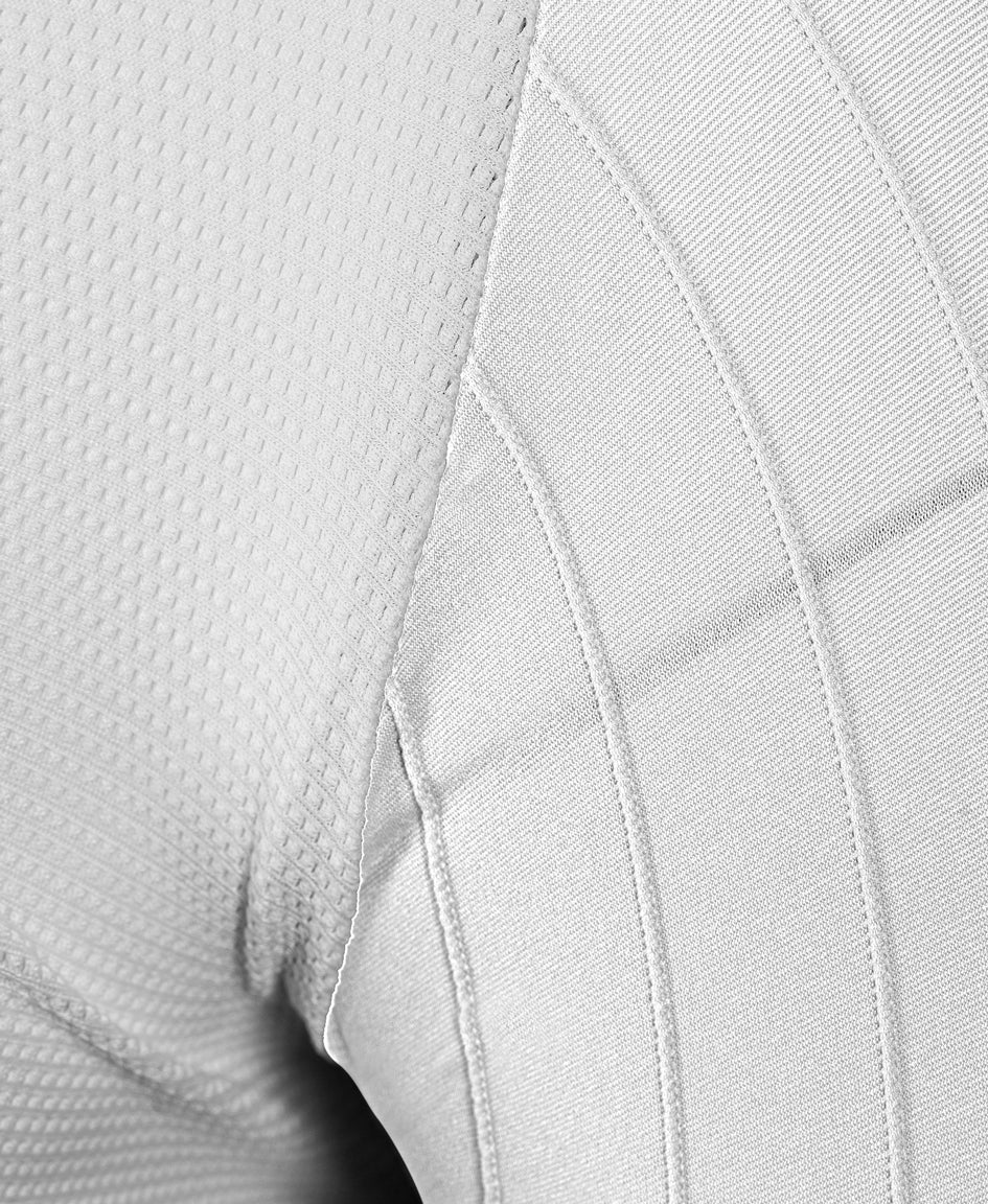 HUUB Aero-Bridge Full Sleeve Base Layer sleeve detail showing white fabric construction.