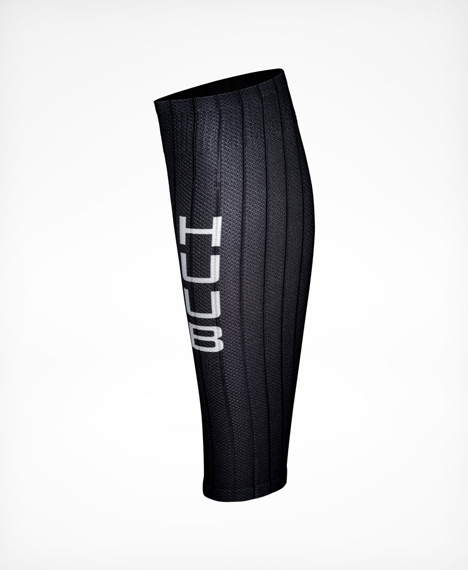 HUUB Aero Calf Sleeves 22PLUS black and white pair for cycling and triathlon