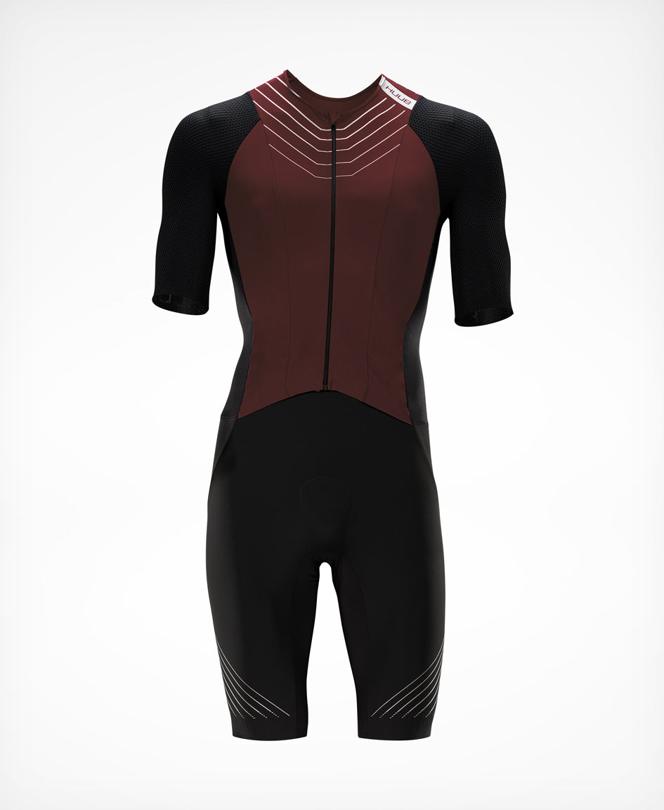 HUUB Pinnacle men's tri suit in Steel Blue rear view