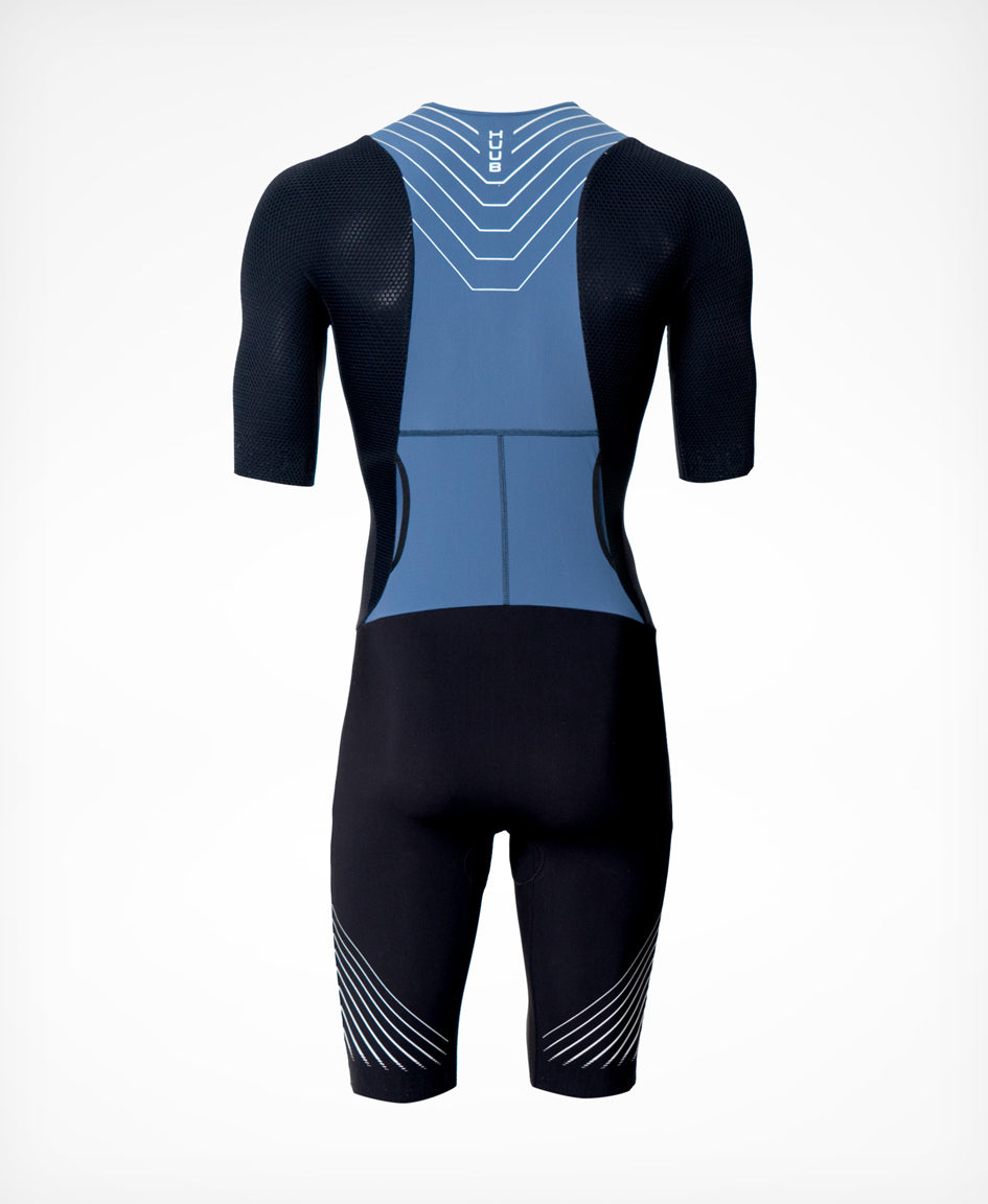HUUB Pinnacle men's tri suit open zip and sleeve detail