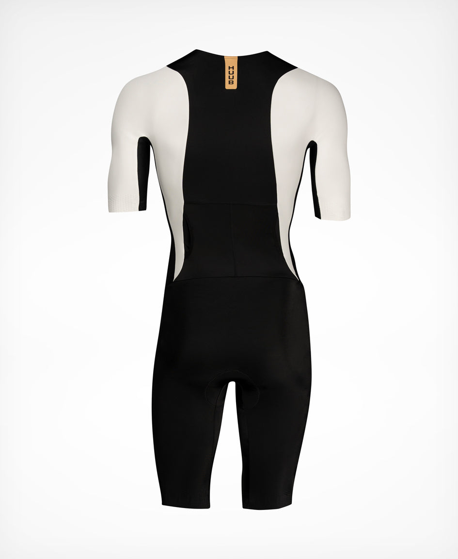 HUUB TC Performance men's tri suit in Black and White, front view