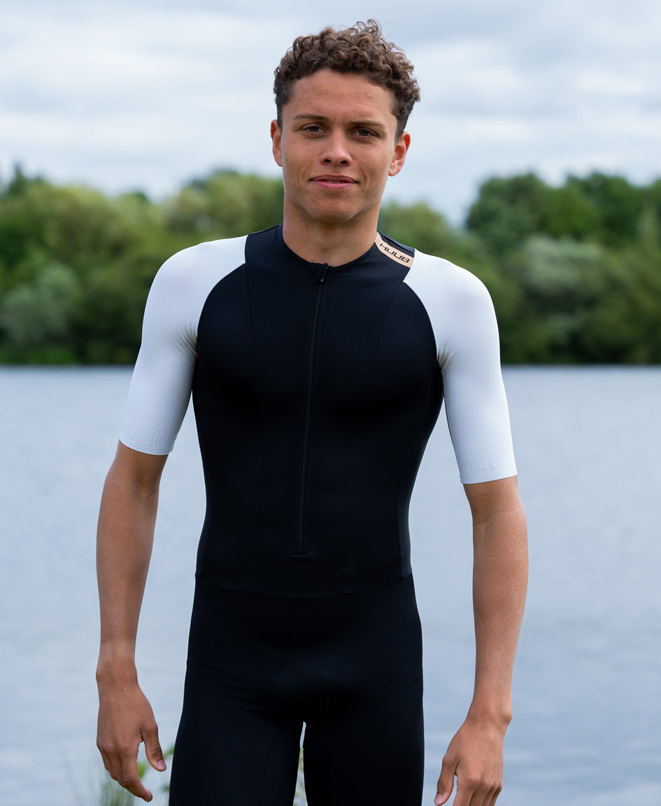 HUUB TC Performance men's tri suit mesh panel and sleeve detail