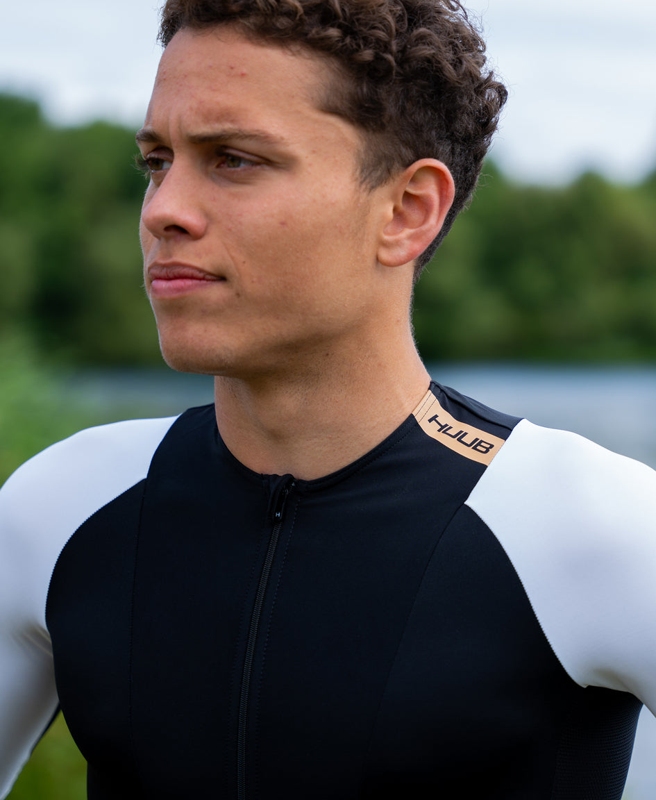 HUUB TC Performance men's tri suit leg gripper and chamois area detail
