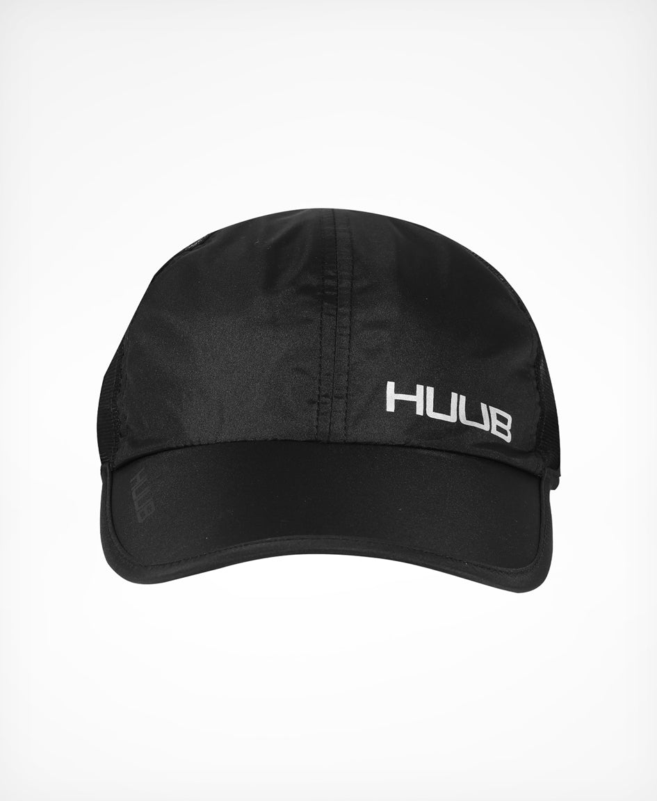 HUUB Race Cap II White cap side view with flat front panel.