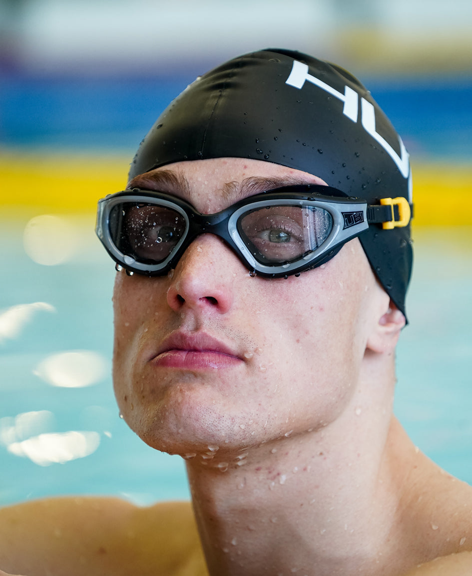 HUUB Aphotic II Swim Goggle side view with silicone strap