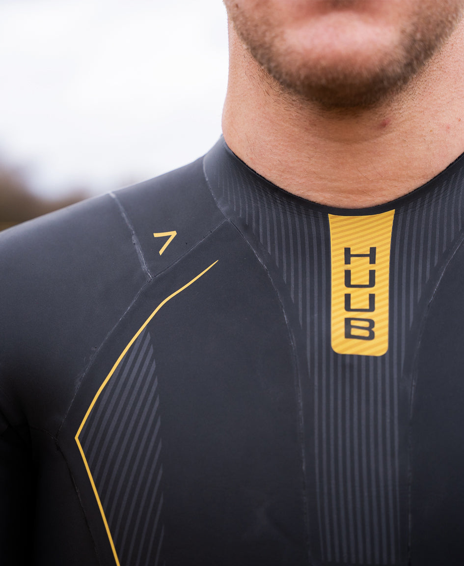 HUUB Alchemy 3:5 men's wetsuit upper-body construction detail