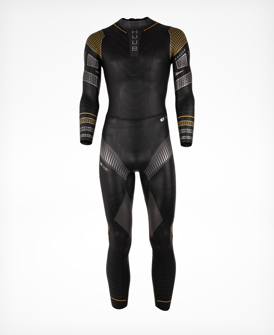 HUUB Pinnacle Silver/Yellow men's triathlon wetsuit front product view