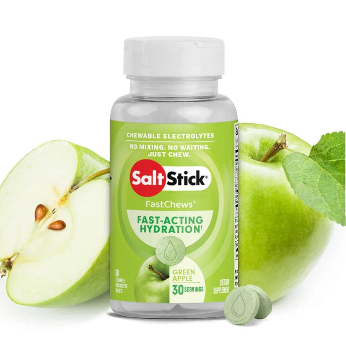 SaltStick FastChews Coconut Pineapple packet with colourful chewable tablets.