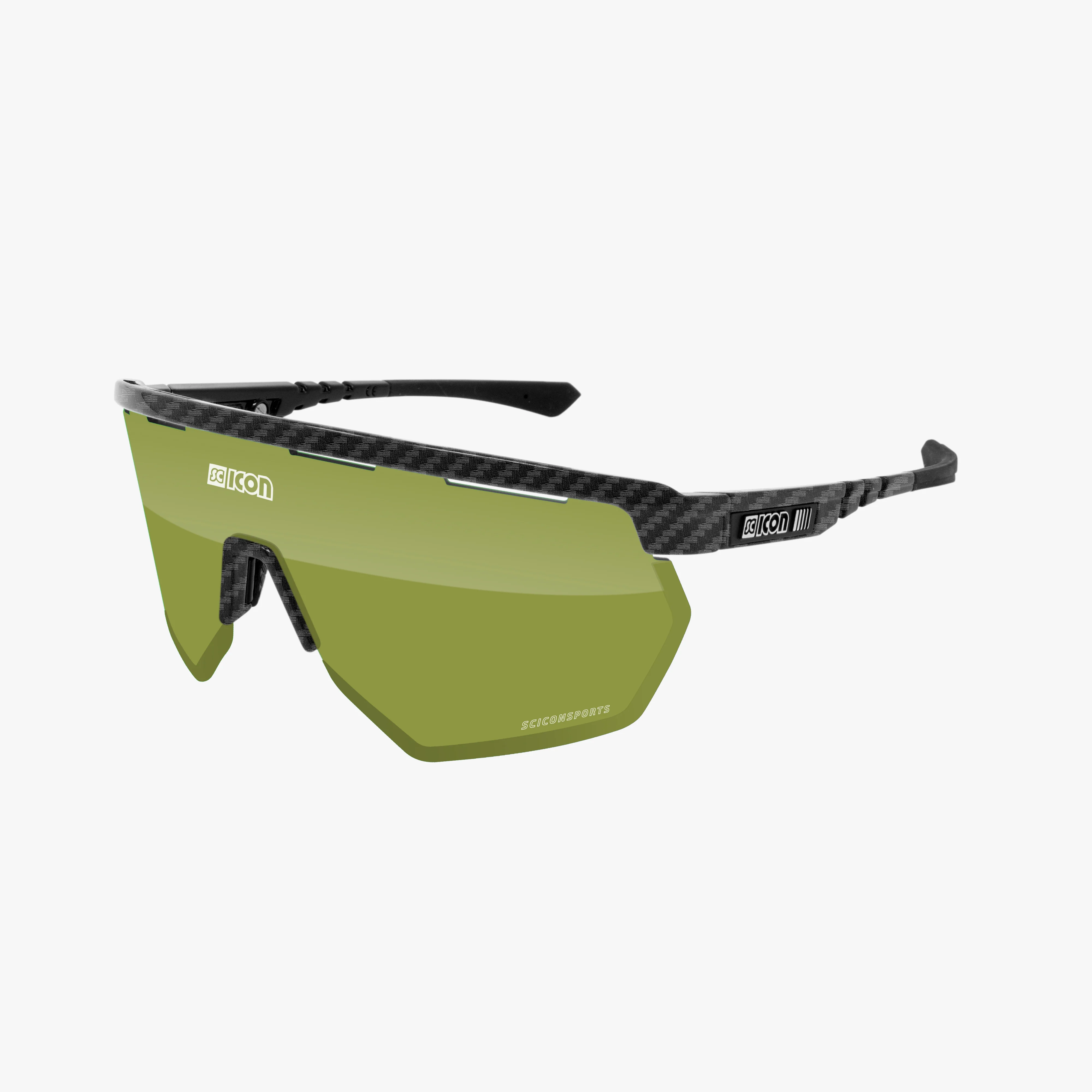 Scicon Aerowing high-performance sport sunglasses with black gloss frame and red mirror lenses.