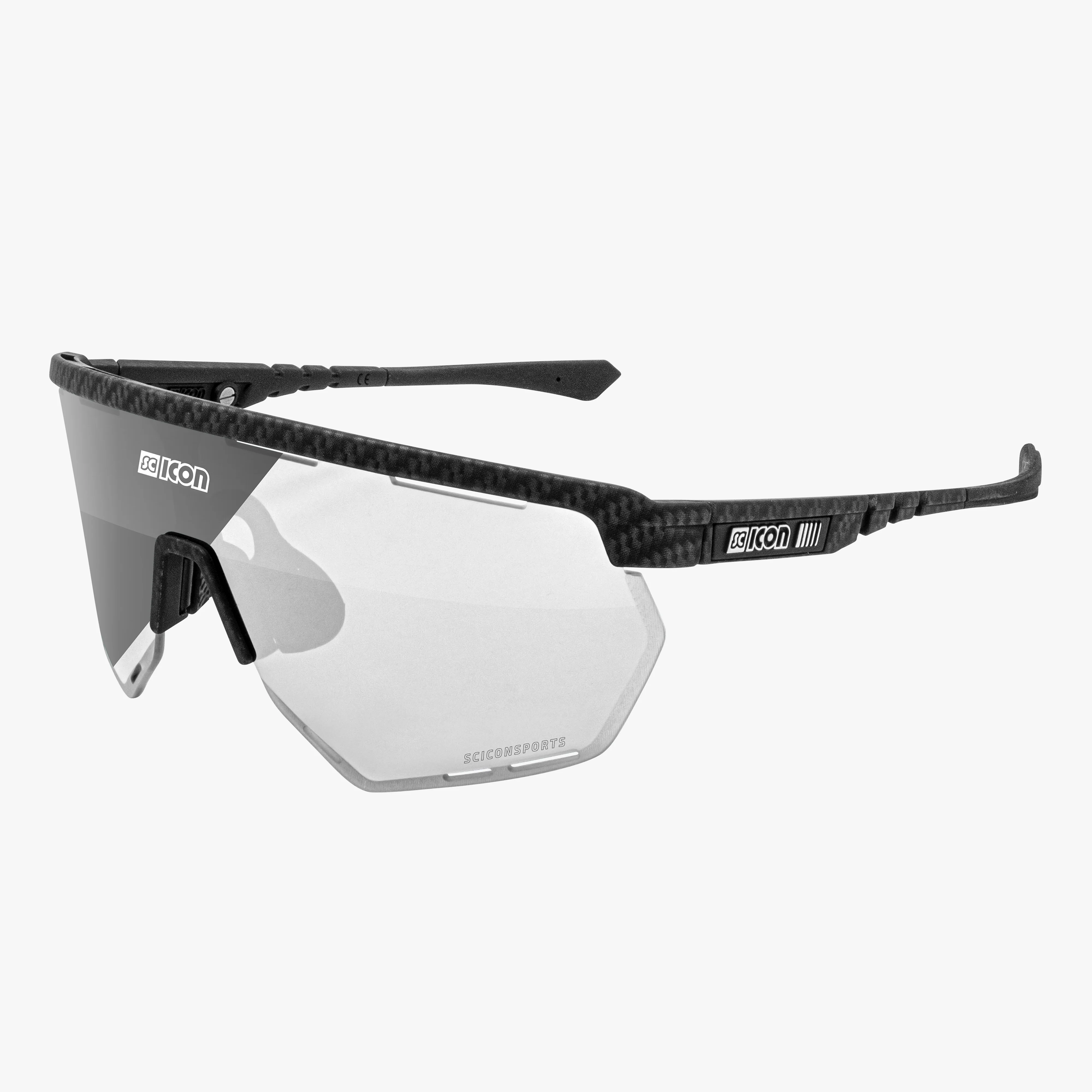 Scicon AEROWING high-performance sport sunglasses with sleek black frames and tinted lenses for active outdoor use.