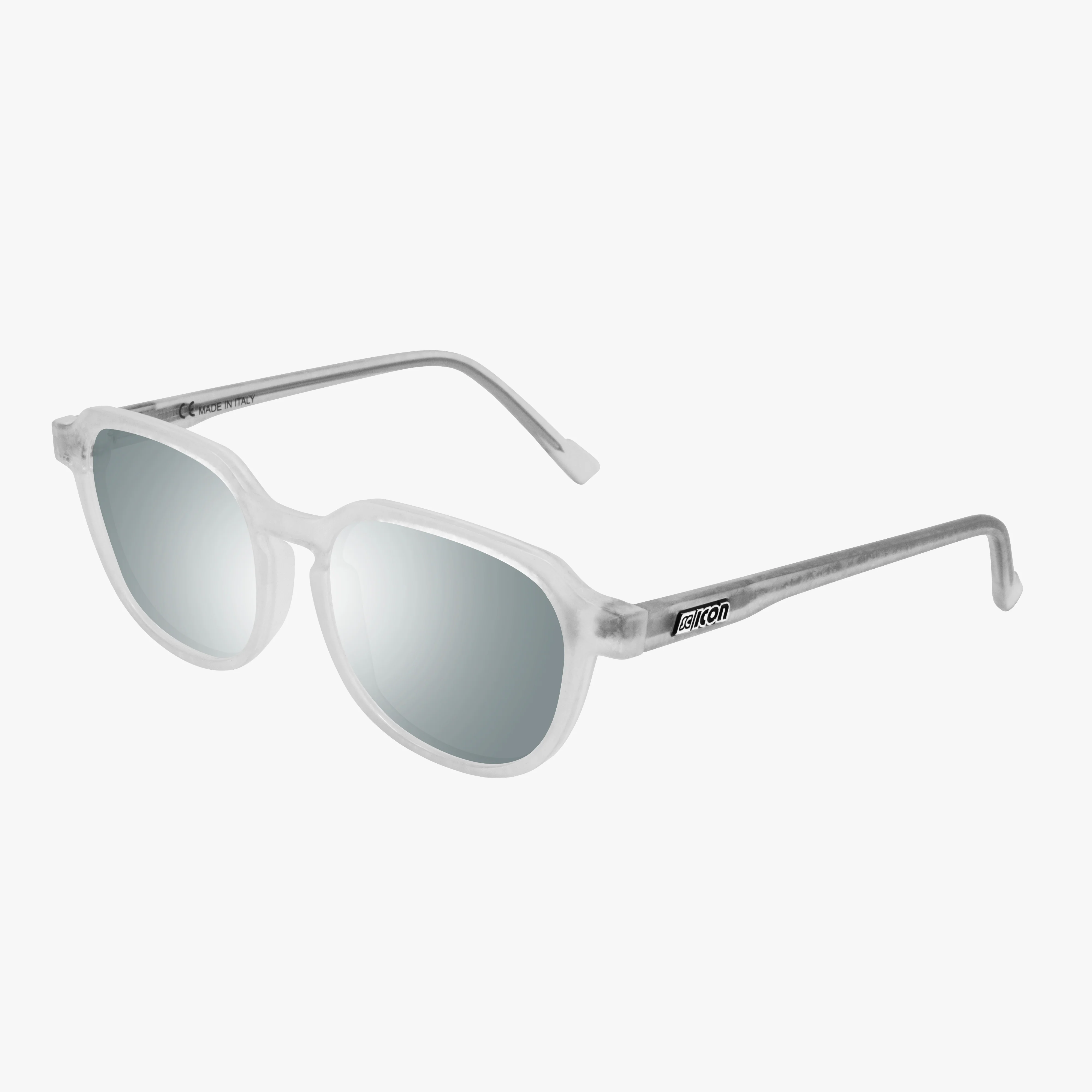 Scicon Vertex Timeless Italian eyewear with black gloss frame and red multimirror lenses.