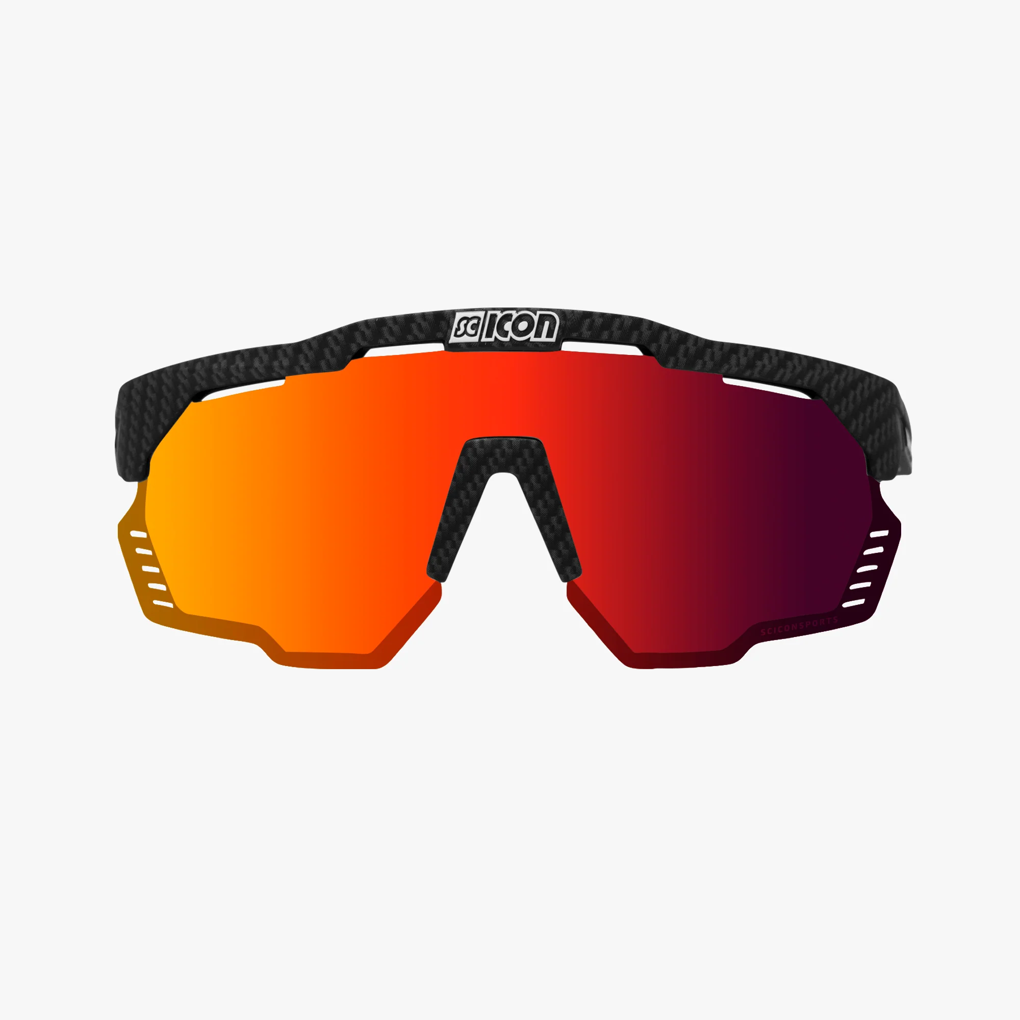Scicon Aeroshade Kunken sport sunglasses side view with carbon matt frame and tinted shield lens