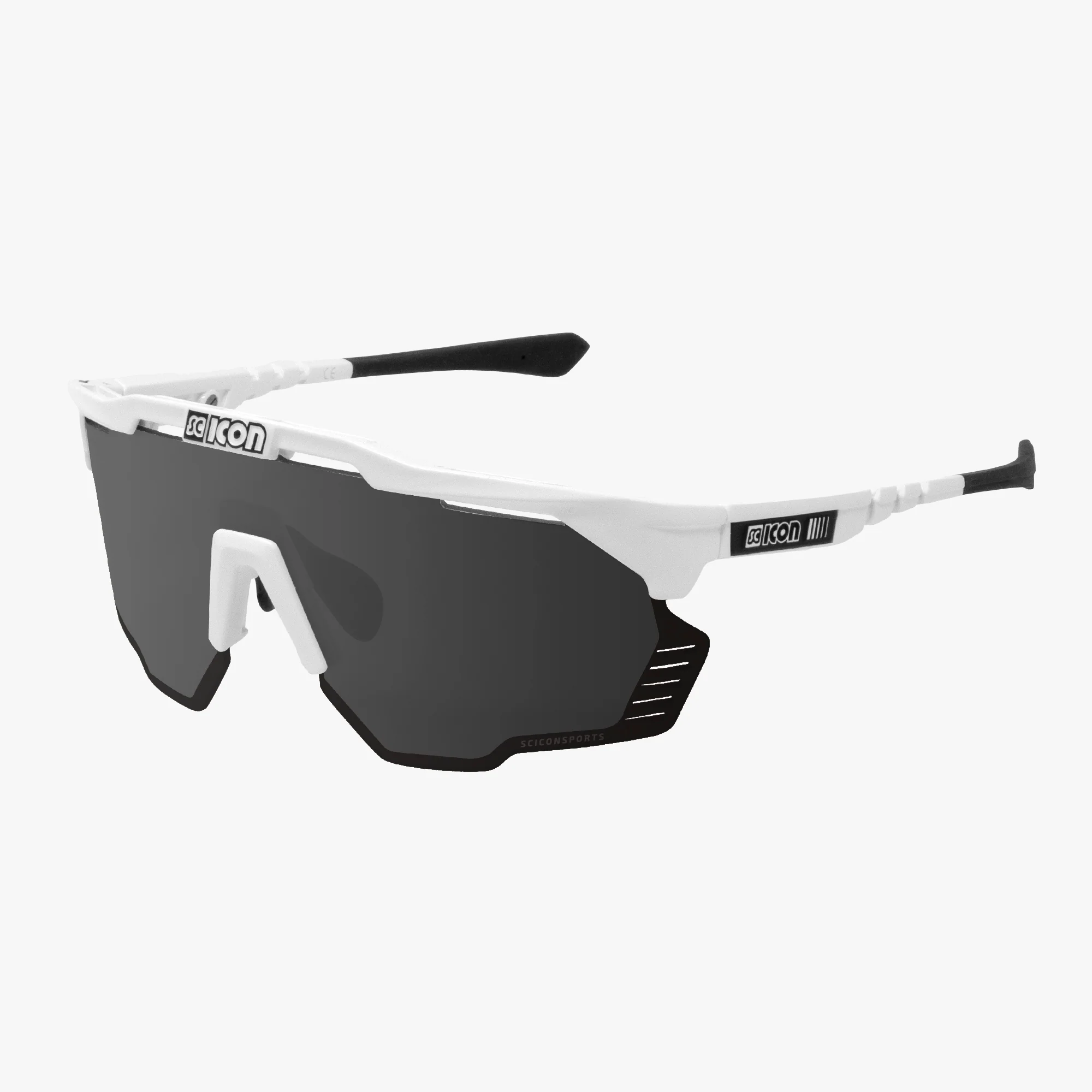 Scicon AeroShade Kunken high-performance sport sunglasses with matte carbon frame and red mirror lenses.