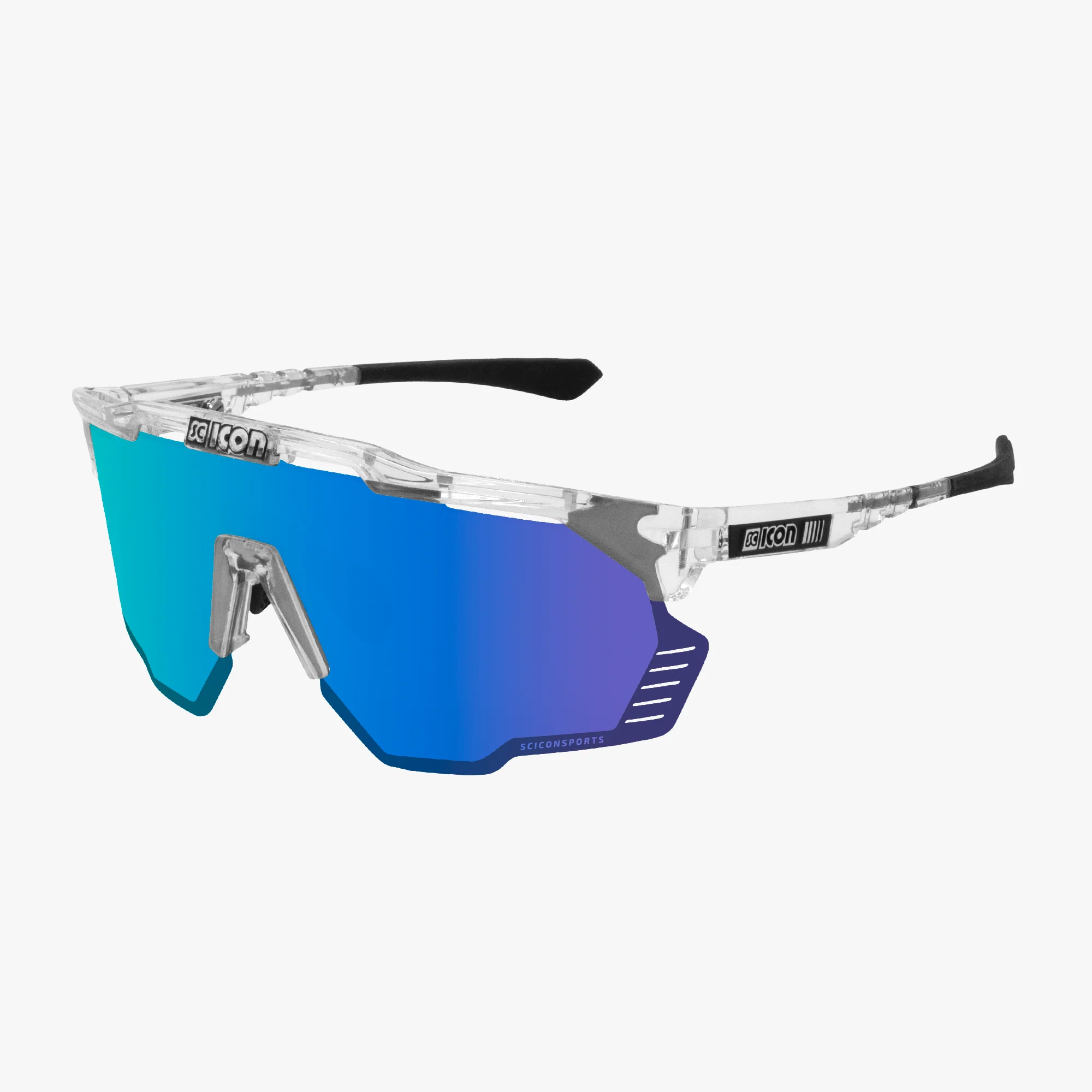 Scicon Aeroshade Kunken high-performance sport sunglasses with matte carbon frame and red mirror lenses.