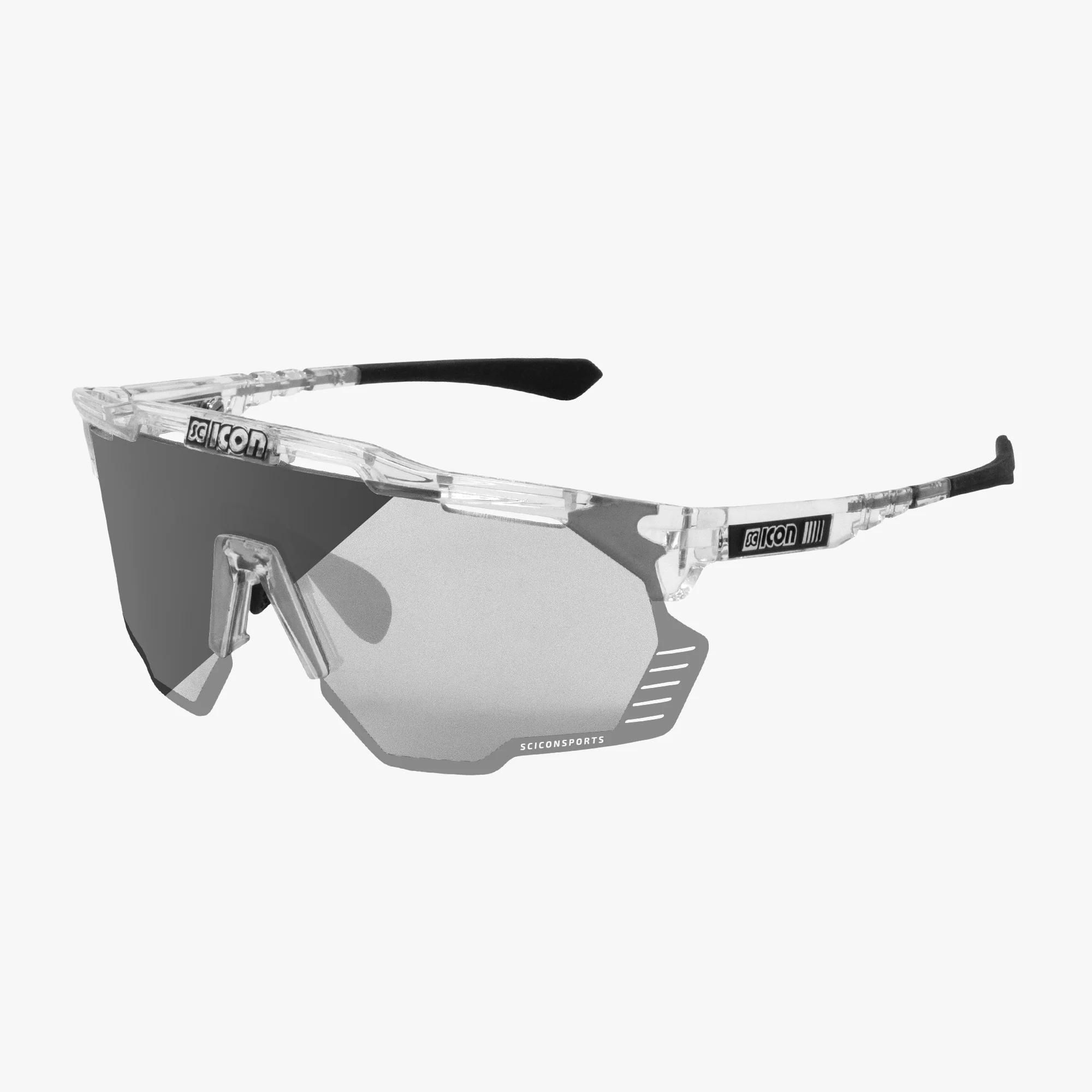 Scicon Aeroshade Kunken high-performance sport sunglasses with matte carbon frame and red mirrored lenses.