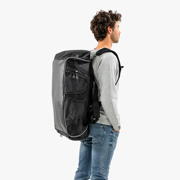 Scicon 50-liter duffel bag with durable fabric, adjustable shoulder strap, and spacious main compartment for travel and sports gear.