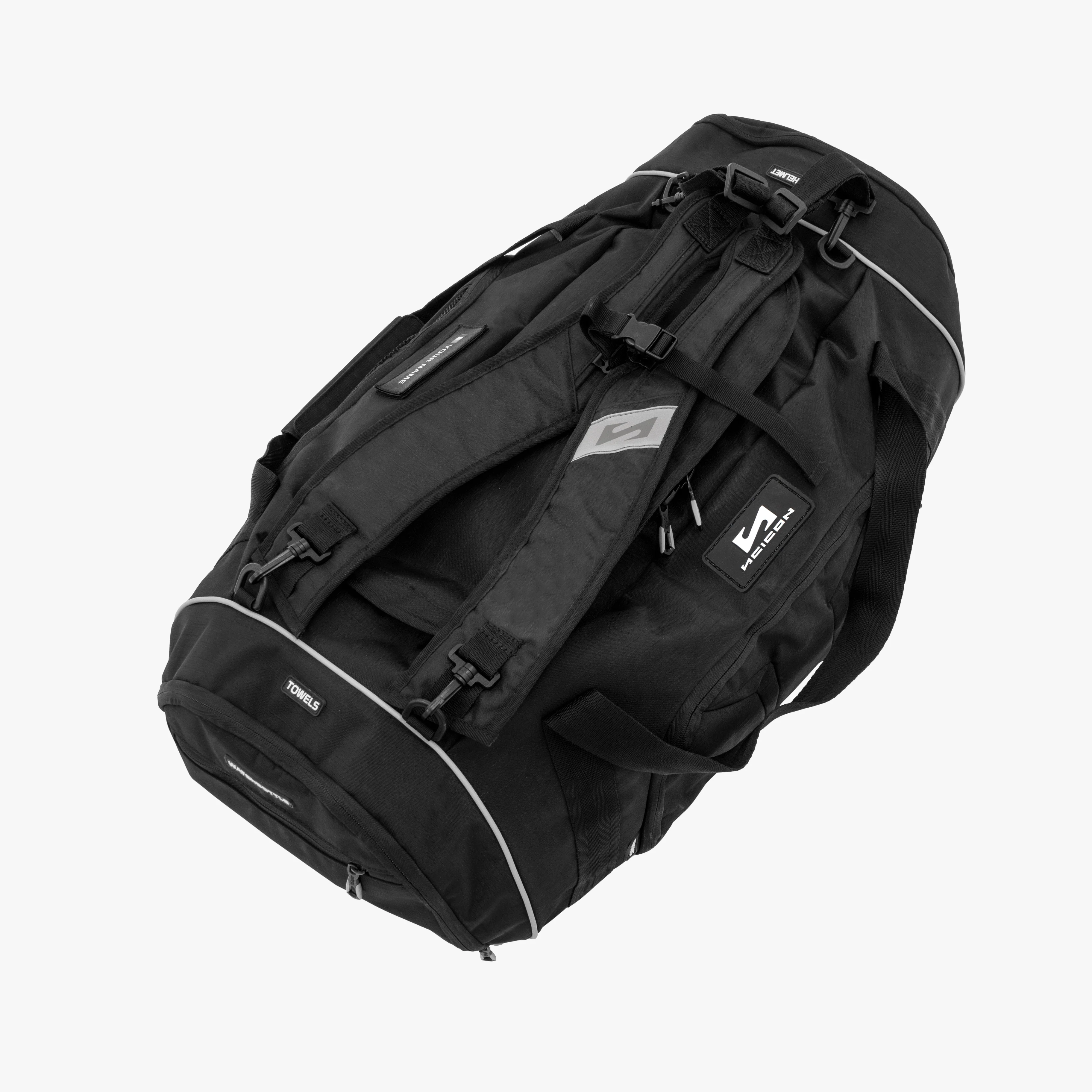 Scicon 50L duffel bag with durable fabric, sturdy handles, and a spacious main compartment for travel and sports gear.