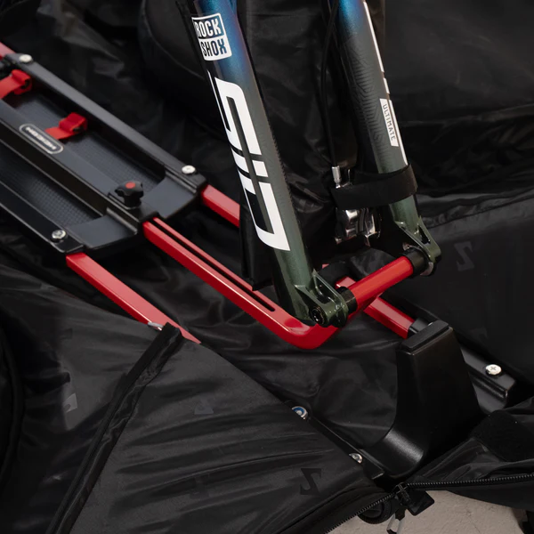 Scicon Aerocomfort MTB bike travel bag with padded interior and durable exterior for secure mountain bike transportation.
