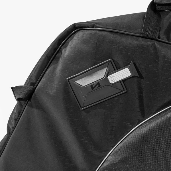 Scicon AeroComfort Tandem Bike Travel Case showing durable exterior with handles and wheels for secure bike transportation.