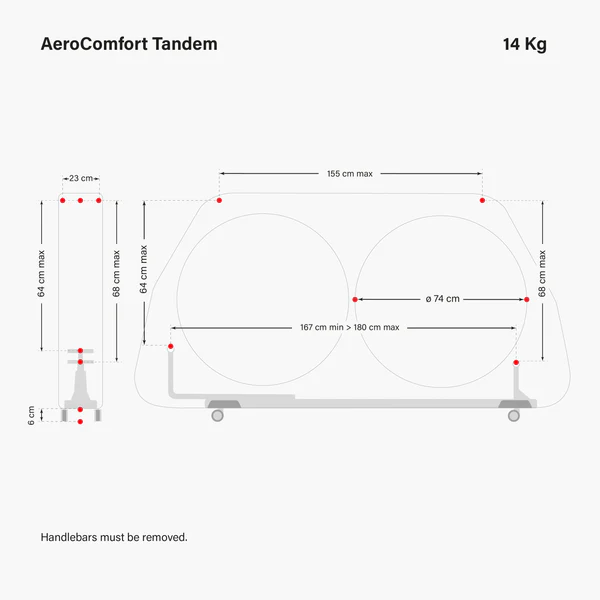 Scicon AeroComfort Tandem Bike Travel Case showing durable hard shell and padded interior designed for secure bicycle transport.