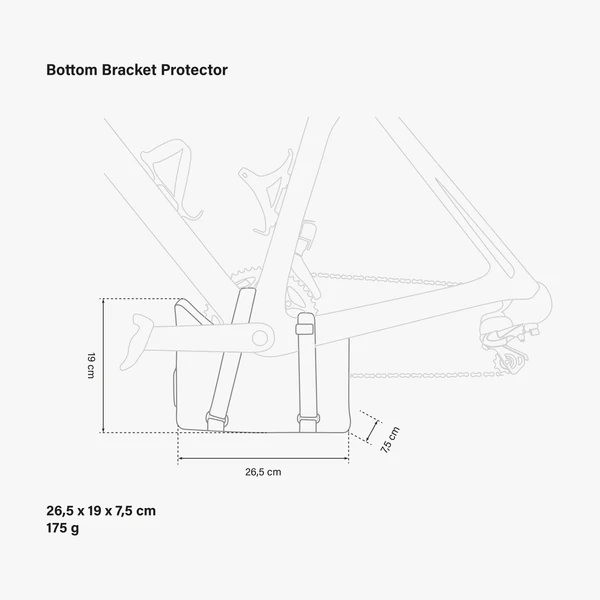 Scicon bottom bracket protector installed on a bicycle, designed to shield the bottom bracket area from dirt and damage.