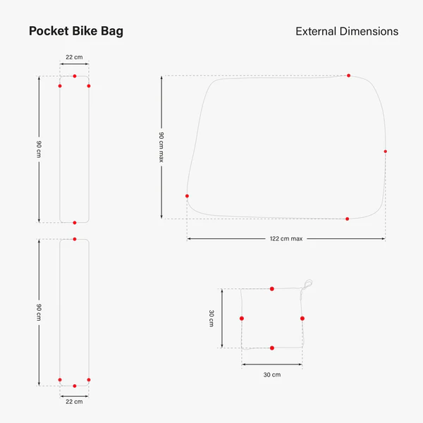 Scicon compact pocket bike travel bag with padded interior and adjustable straps, designed for easy transport of small bikes.