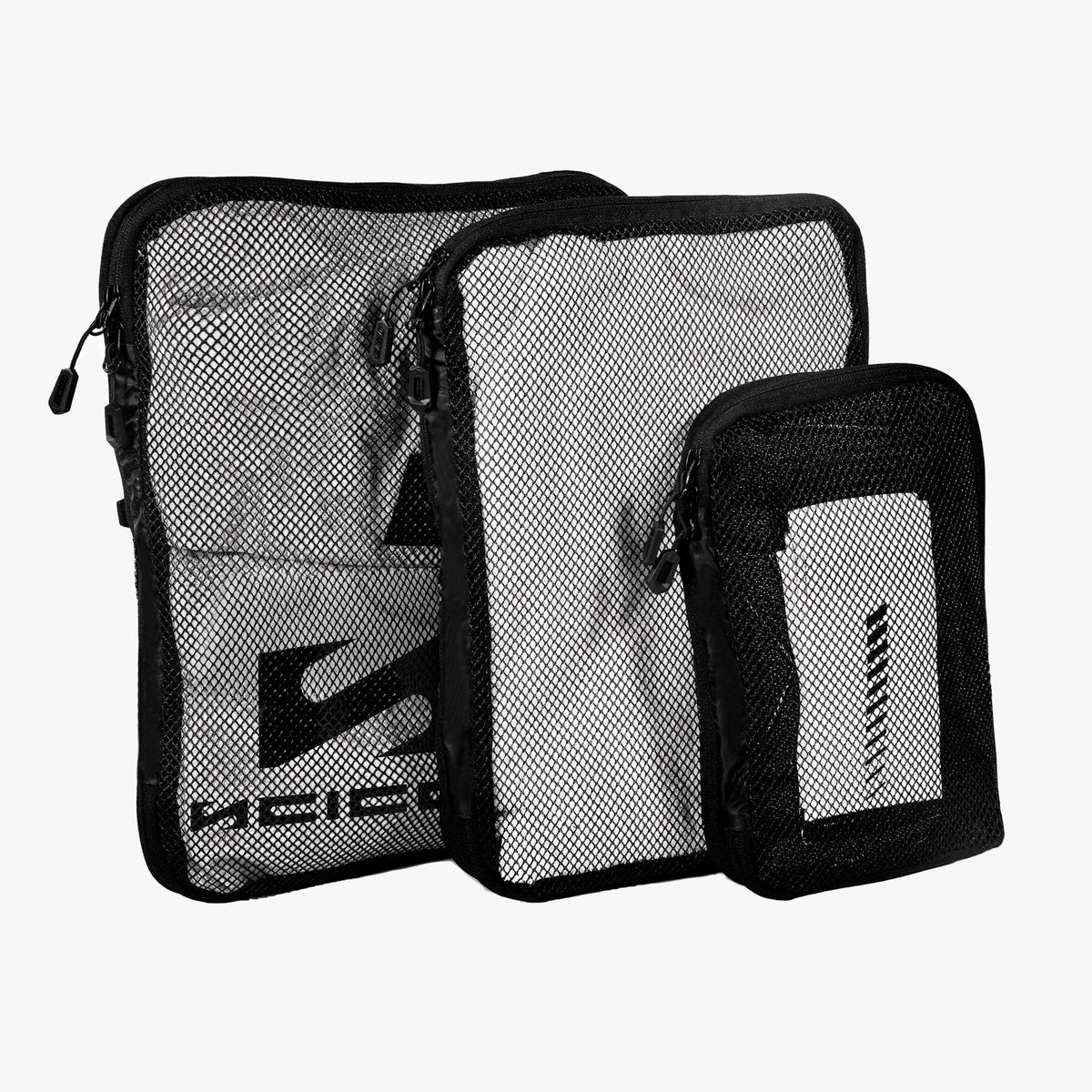 Scicon compression packing cube set with multiple organized cubes for efficient travel storage and space-saving packing.