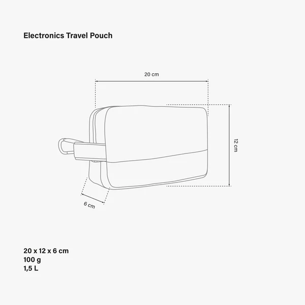Scicon electronics travel organizer pouch with multiple compartments for cables, chargers, and accessories, compact and lightweight design.