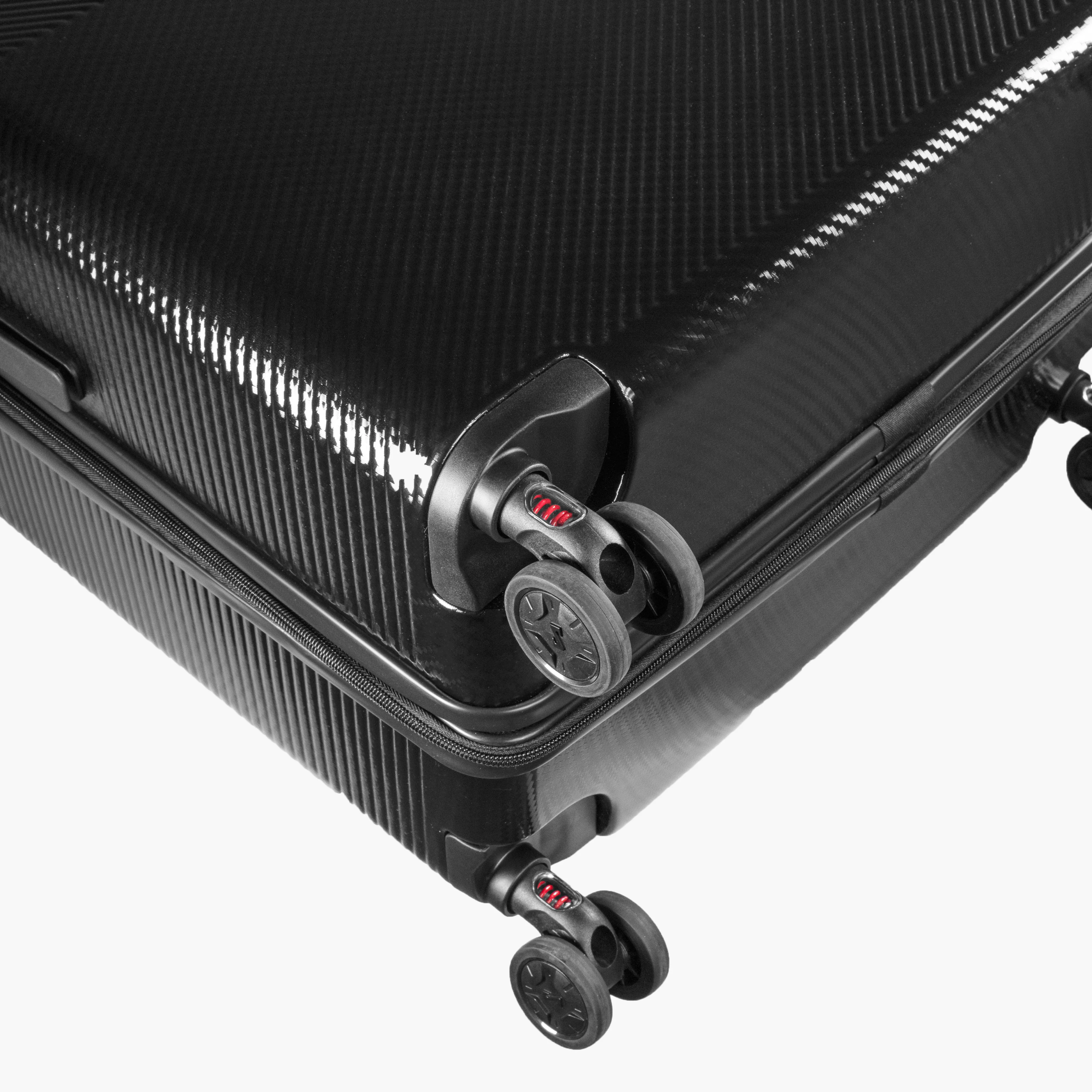 Scicon expandable 100L trolley suitcase with wheels and handle, showing its spacious and lightweight design for travel.