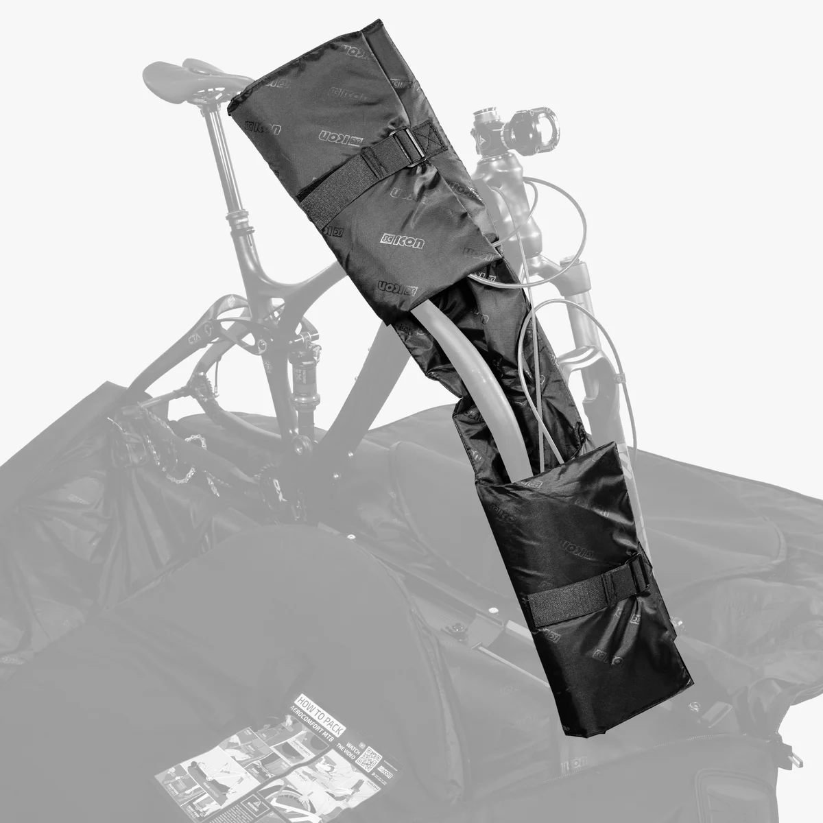 Scicon MTB handlebar protection pad with cushioned padding for bike safety and impact absorption during mountain biking.
