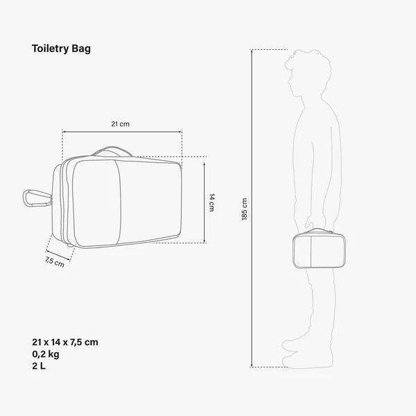 Scicon portable travel toiletry bag with multiple compartments for toiletries and personal care essentials.