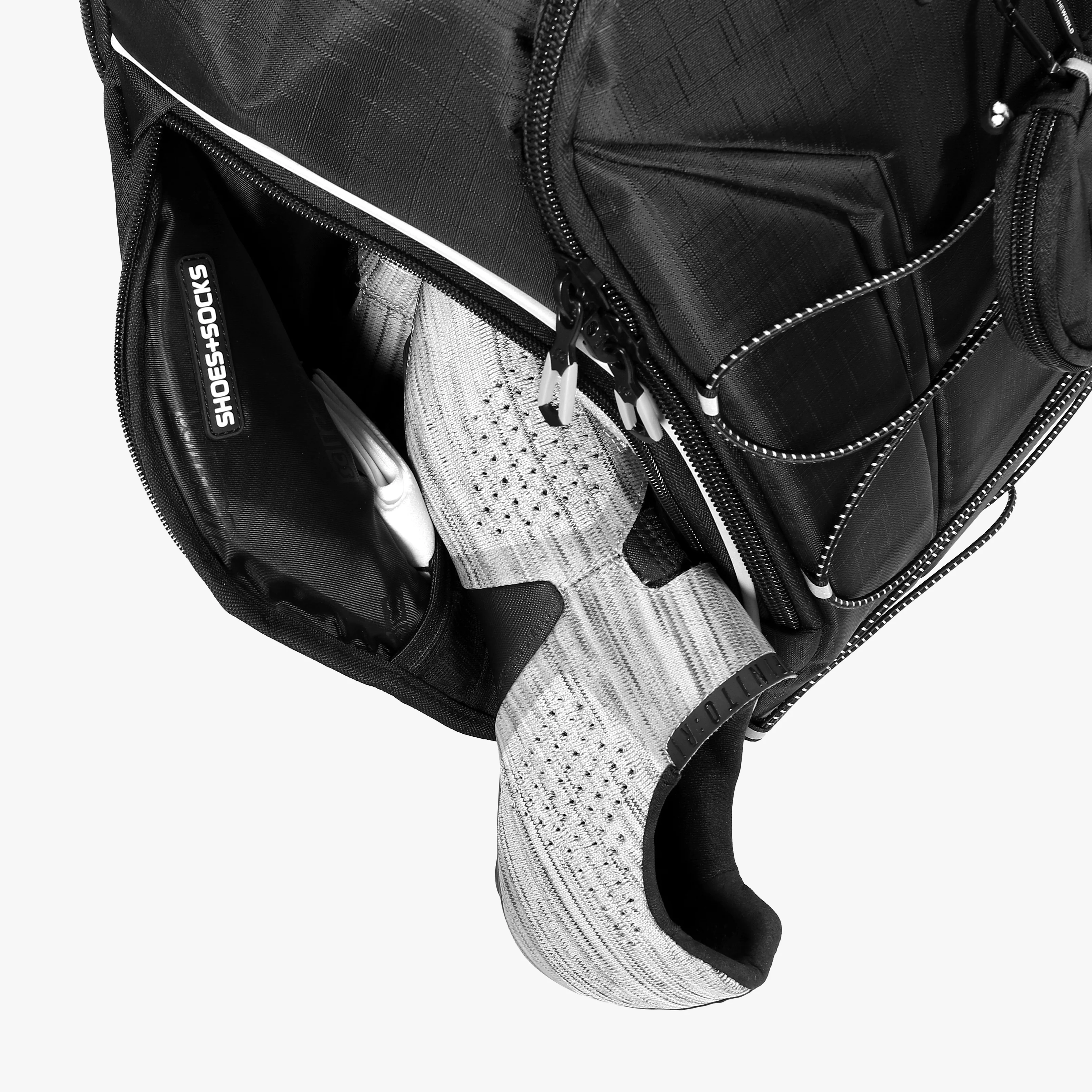 Scicon Premium Backpack 35L with multiple compartments, padded straps, and durable black fabric for travel and everyday use.