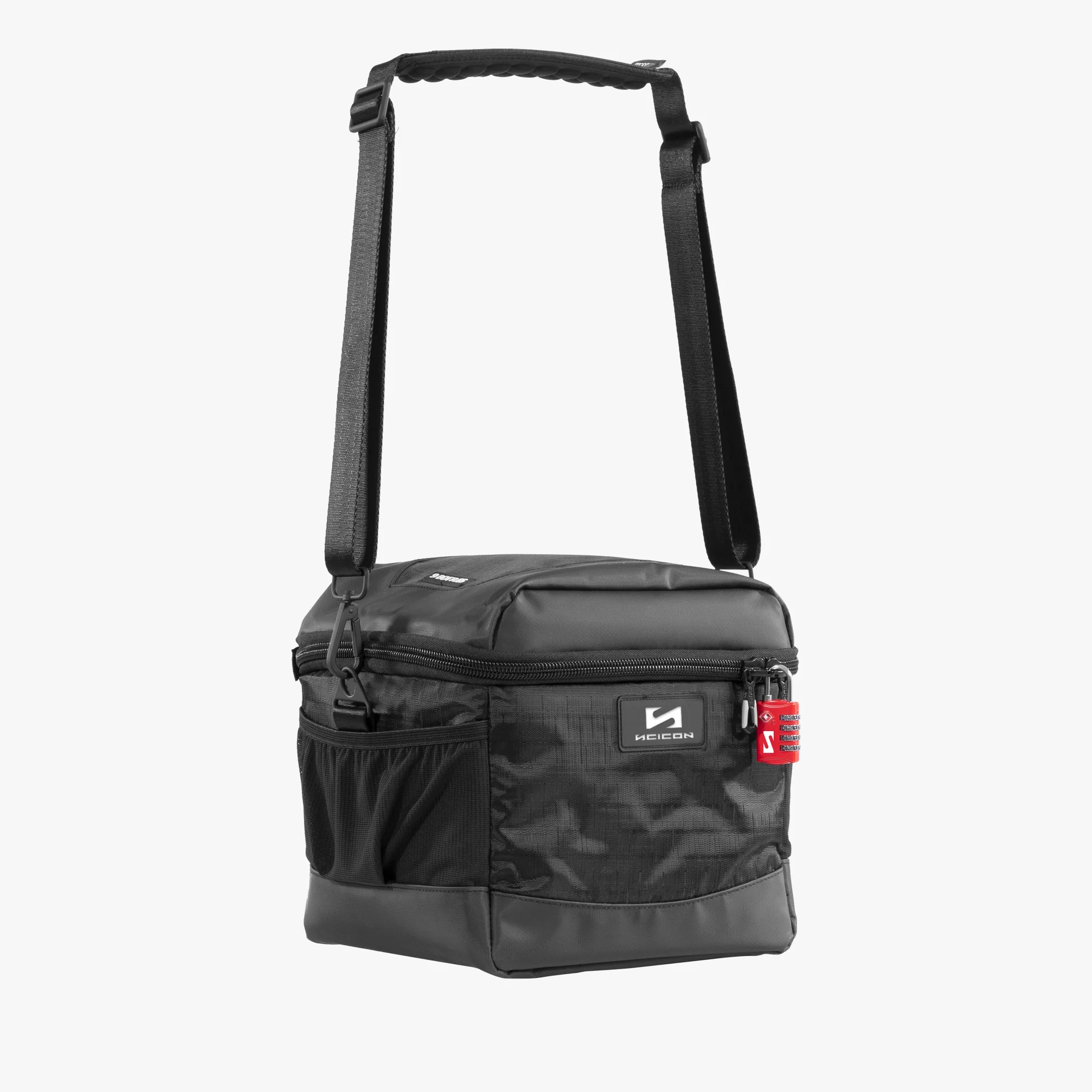 Scicon PRO Cooler Bag designed for 9 bottles, insulated soft-sided cooler with carrying handle for beverage storage.