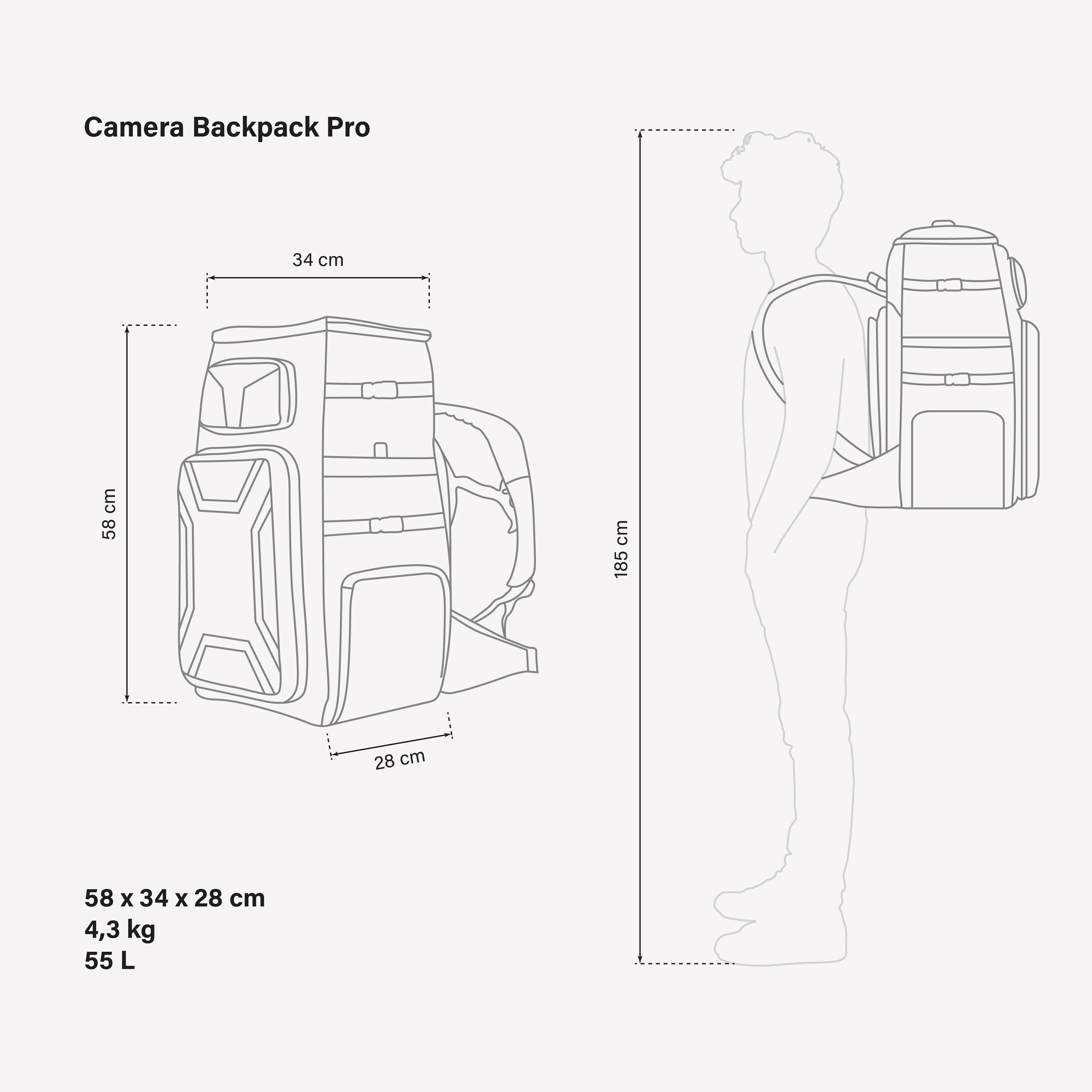 Scicon professional camera backpack with padded compartments and adjustable straps for secure gear transportation.
