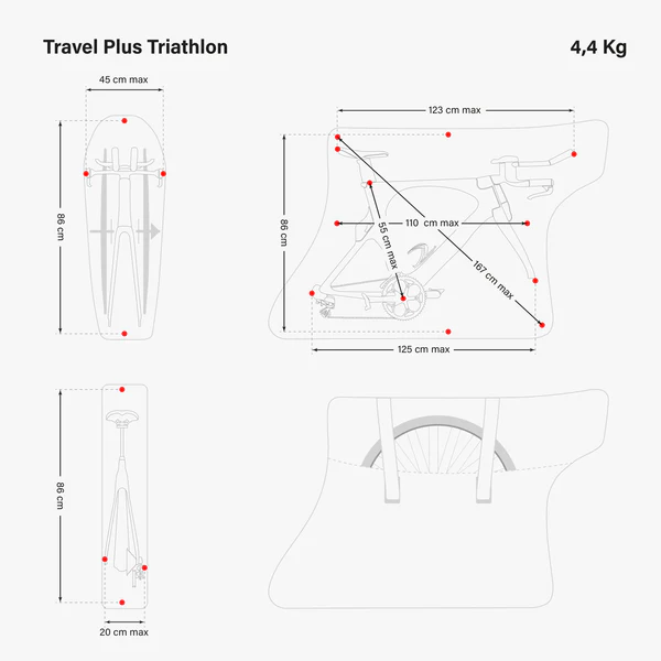 Scicon Soft Bike Travel Bag for Triathlon, lightweight and protective bike case with padded compartments for travel.