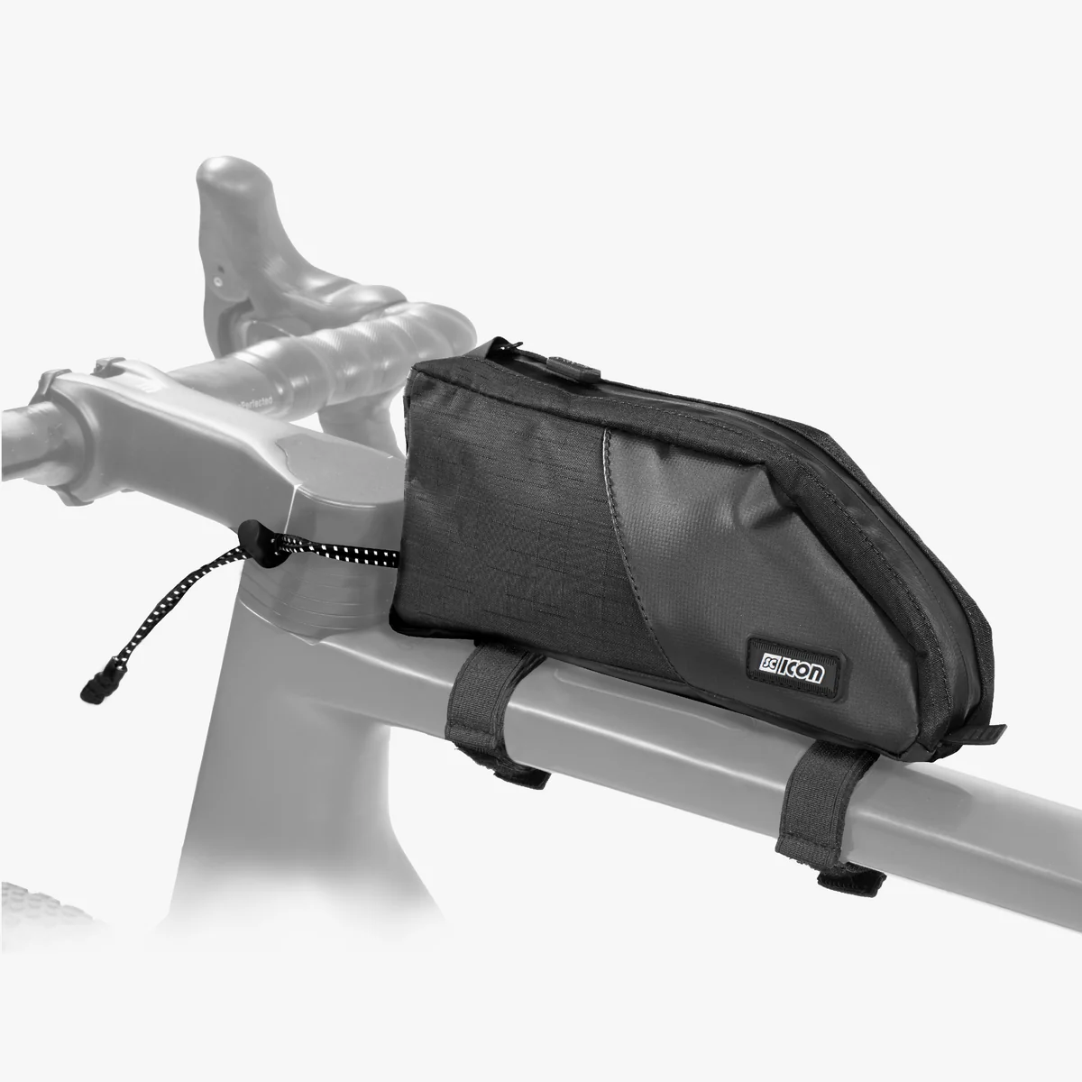 Scicon 1L top tube bag for bikes, compact storage with secure strap, ideal for cycling essentials and accessories.