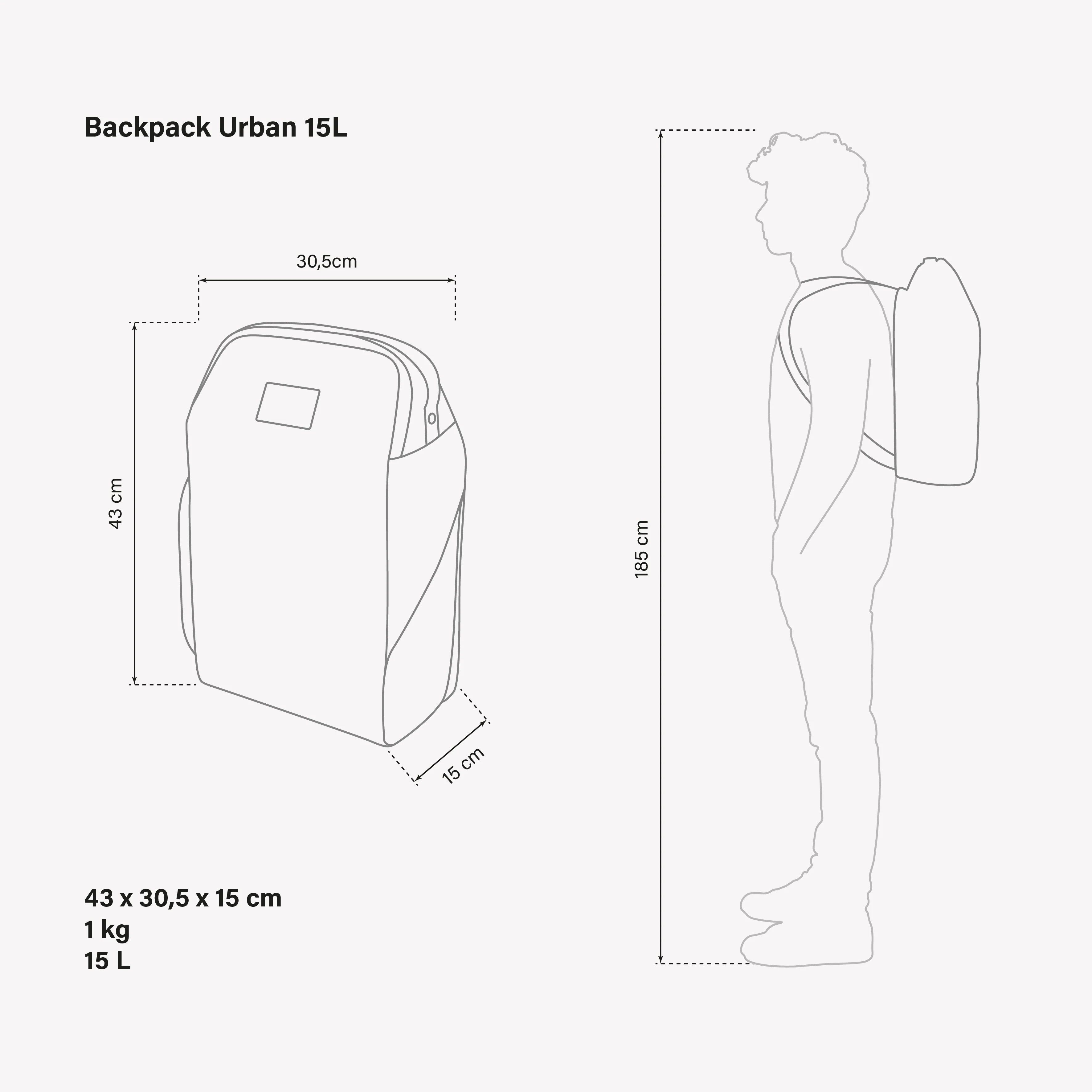 Scicon Urban Style 15L backpack with multiple compartments and adjustable straps, shown in black with sleek design.