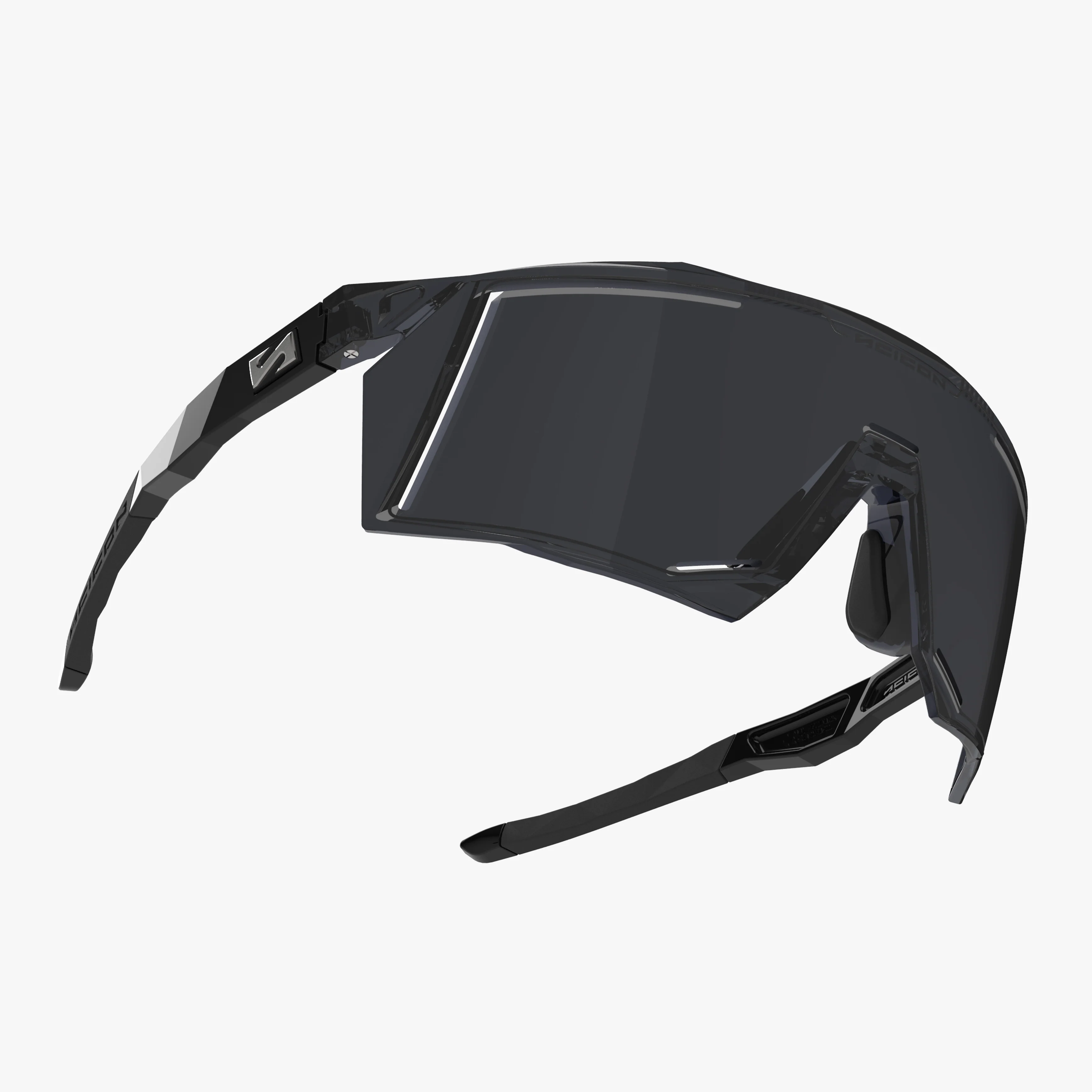Scicon Aerostorm Performance Eyewear with sleek black frame and tinted lenses, designed for active sports and outdoor activities.