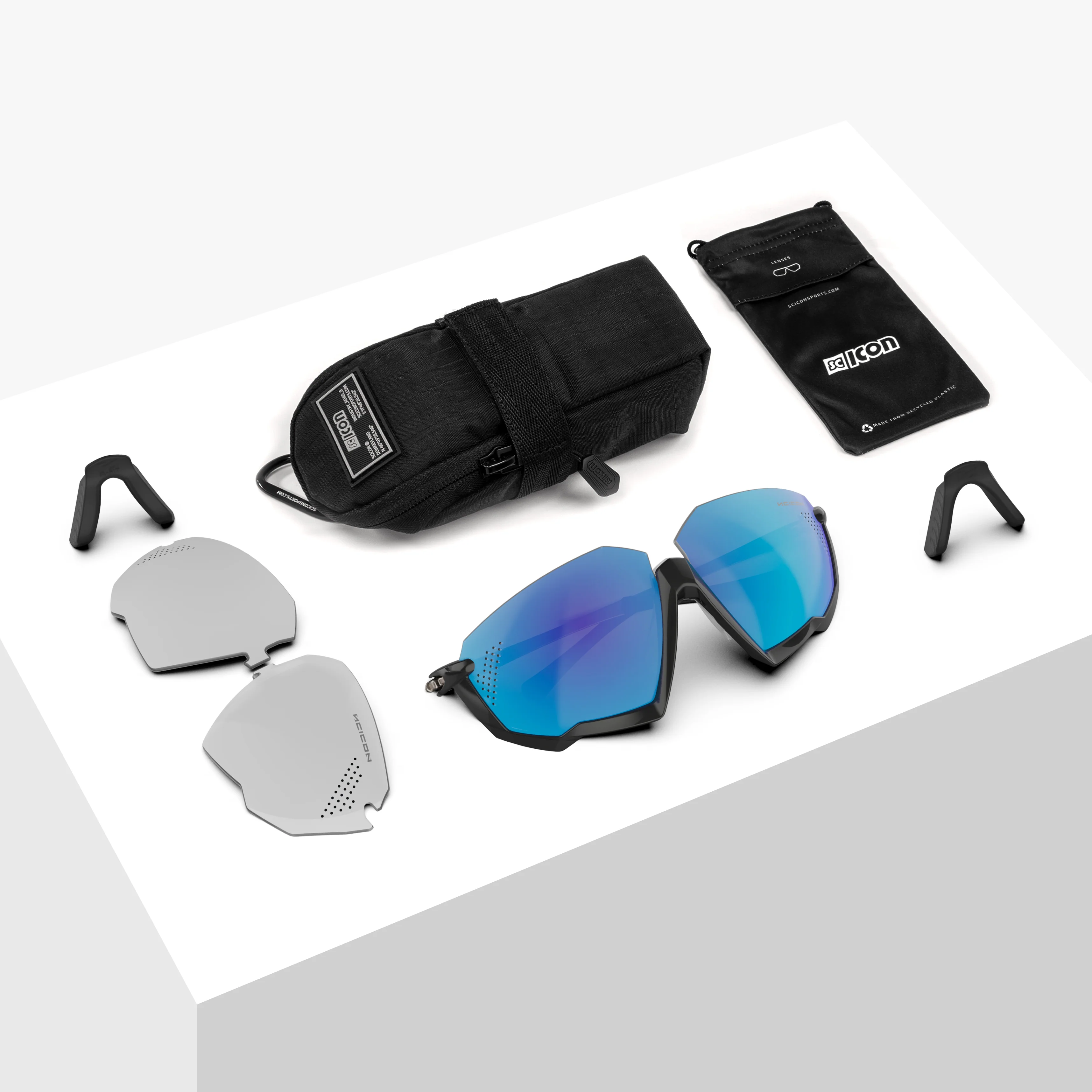 Scicon Aerojet Titanium eyewear with lightweight aerospace titanium frames, sleek and modern design for comfortable wear.