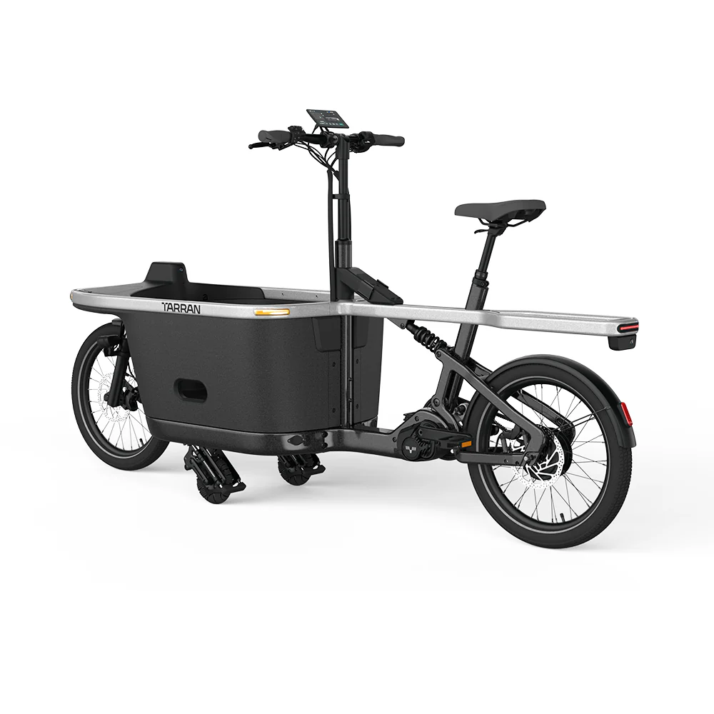 Tarran T1 Pro electric bike in white, showcasing sleek frame and modern design, emphasizing its futuristic style and build quality.